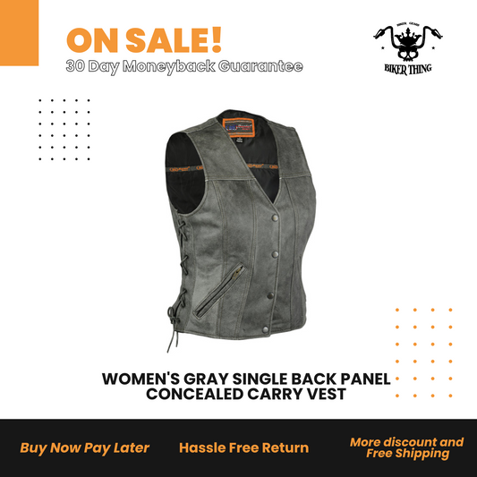 Product Image Download DS205V WOMEN'S GRAY SINGLE BACK PANEL CONCEALED CARRY VEST
