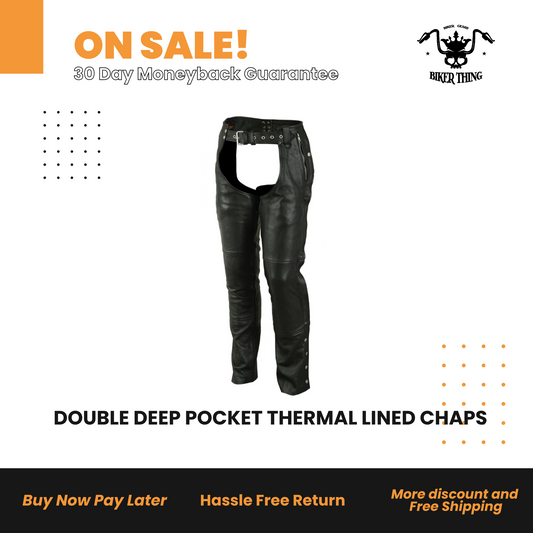 DS405 UNISEX DOUBLE DEEP POCKET THERMAL LINED CHAPS