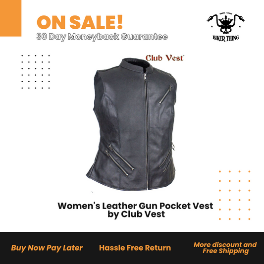 Women's Leather Gun Pocket Vest by Club Vest®