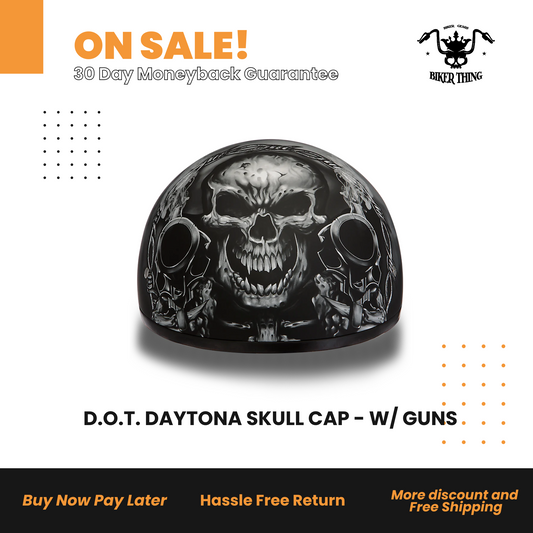 D.O.T. DAYTONA SKULL CAP - W/ GUNS