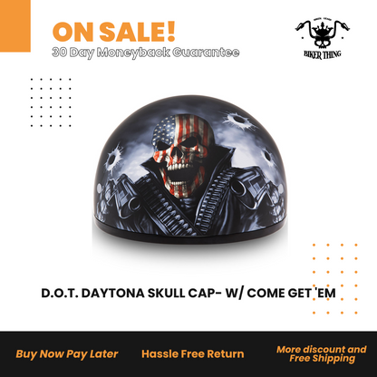 D6-CG D.O.T. DAYTONA SKULL CAP- W/ COME GET 'EM