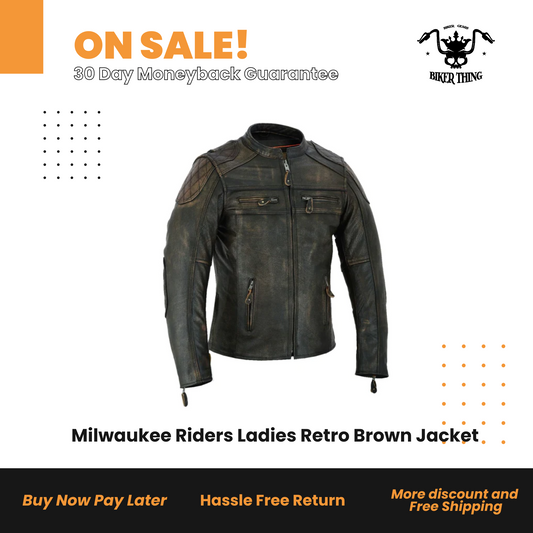 Milwaukee Riders Ladies Retro Brown Jacket