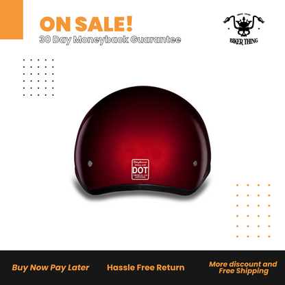 D1-BC D.O.T. DAYTONA SKULL CAP- BLACK CHERRY