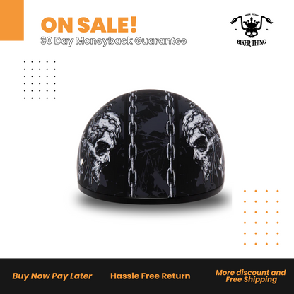 D6-SC D.O.T. DAYTONA SKULL CAP- W/ SKULL CHAINS