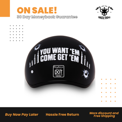 D6-CG D.O.T. DAYTONA SKULL CAP- W/ COME GET 'EM