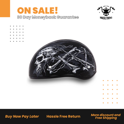 D6-SC D.O.T. DAYTONA SKULL CAP- W/ SKULL CHAINS