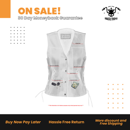 Product Image Download DS205V WOMEN'S GRAY SINGLE BACK PANEL CONCEALED CARRY VEST
