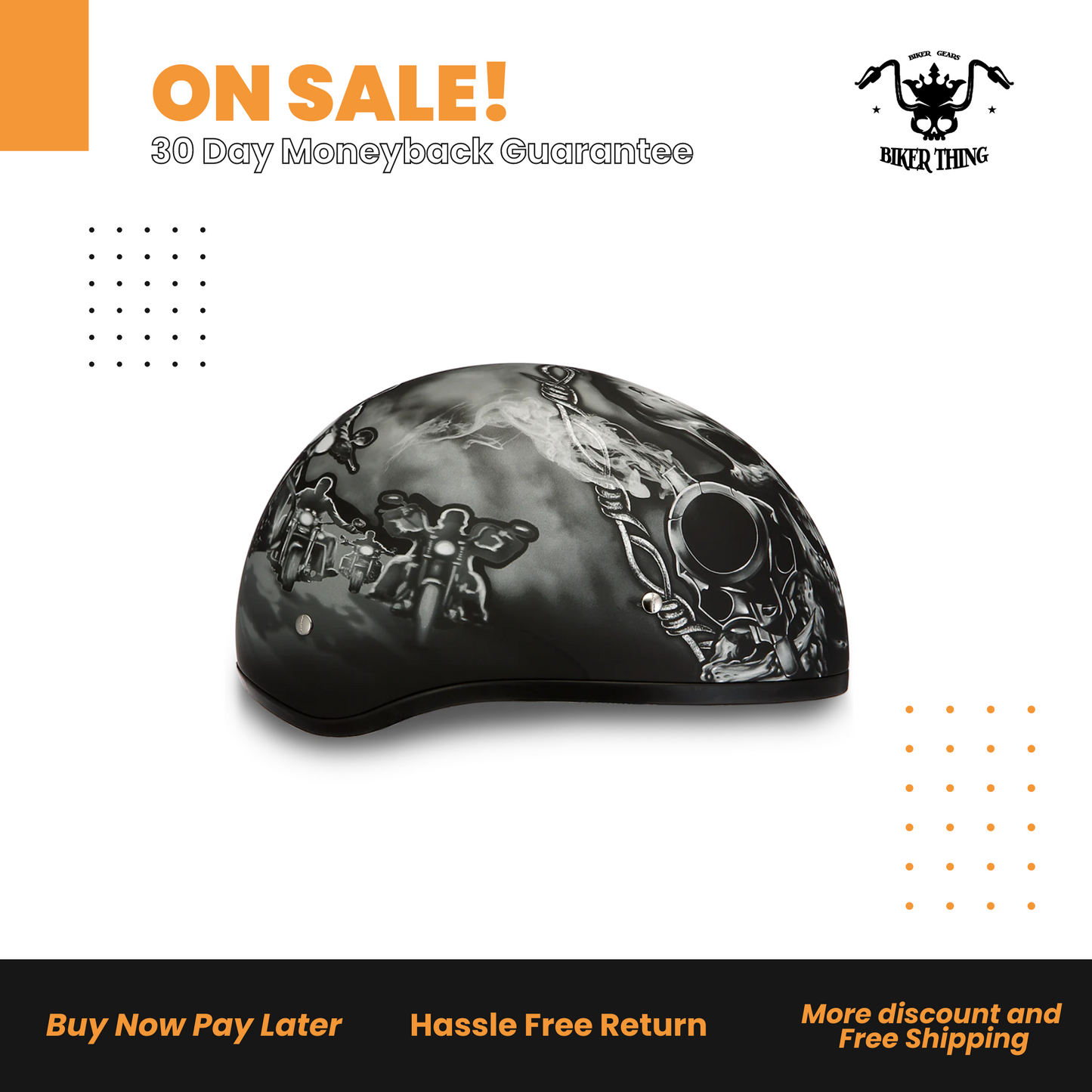 D.O.T. DAYTONA SKULL CAP - W/ GUNS