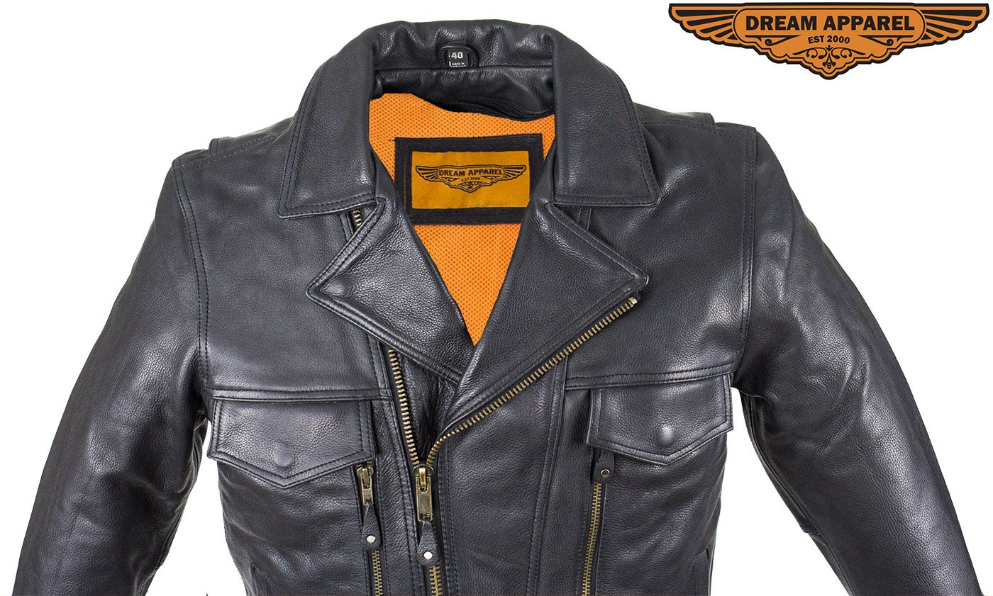 Mens Racer Jacket With Cuffs - The Biker Thing  LLC