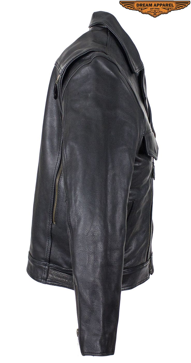 Mens Racer Jacket With Cuffs - The Biker Thing  LLC