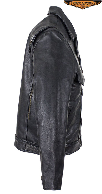 Mens Racer Jacket With Cuffs - The Biker Thing  LLC