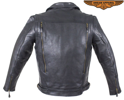 Mens Racer Jacket With Cuffs - The Biker Thing  LLC