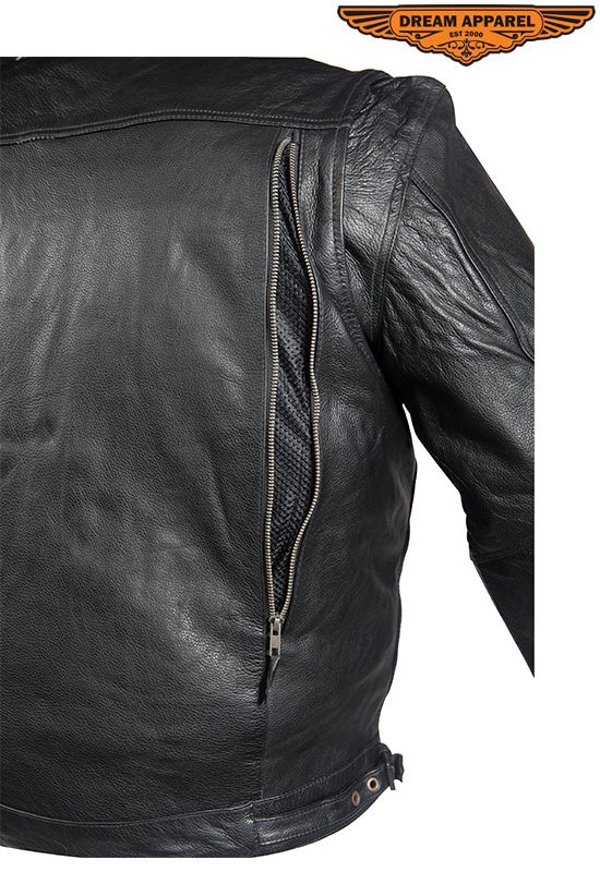 Mens Racer Jacket With Cuffs - The Biker Thing  LLC