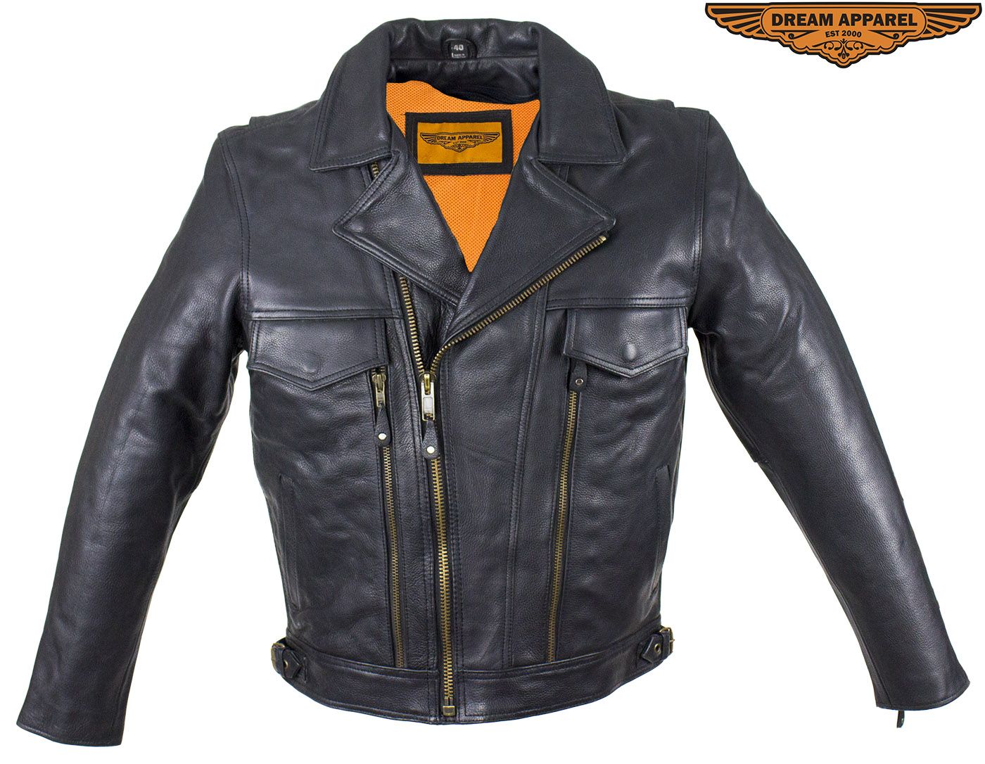 Mens Racer Jacket With Cuffs - The Biker Thing  LLC