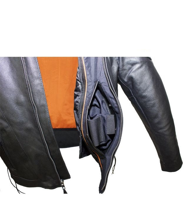 Mens Racer Jacket With Gun Pockets By Milwaukee Riders® - The Biker Thing  LLC