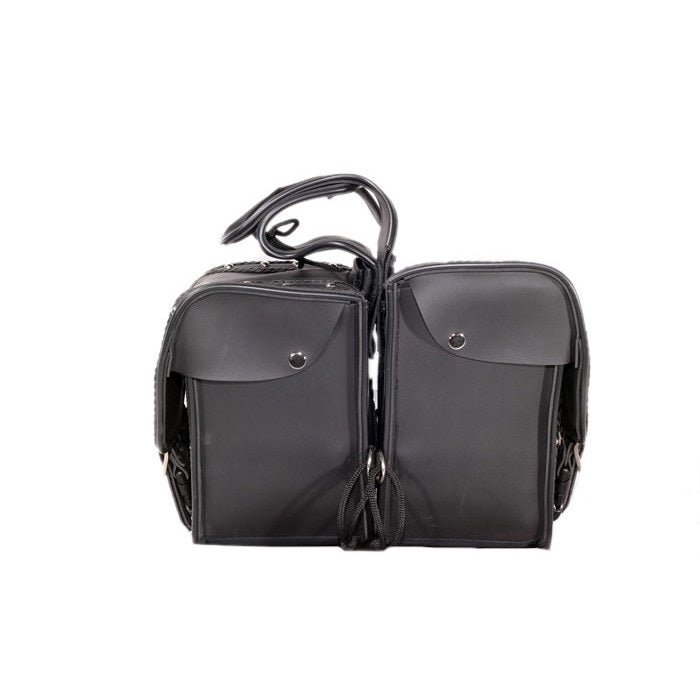 PVC Motorcycle Saddlebag With Braid & Studs - The Biker Thing  LLC