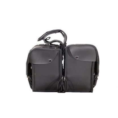 PVC Motorcycle Saddlebag With Braid & Studs - The Biker Thing  LLC