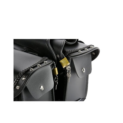 PVC Motorcycle Saddlebag With Quick Release & Studs - The Biker Thing  LLC