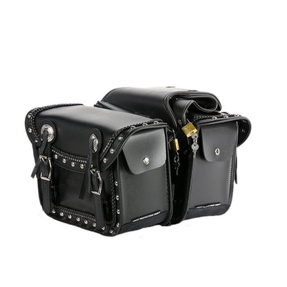 PVC Motorcycle Saddlebag With Quick Release & Studs - The Biker Thing  LLC