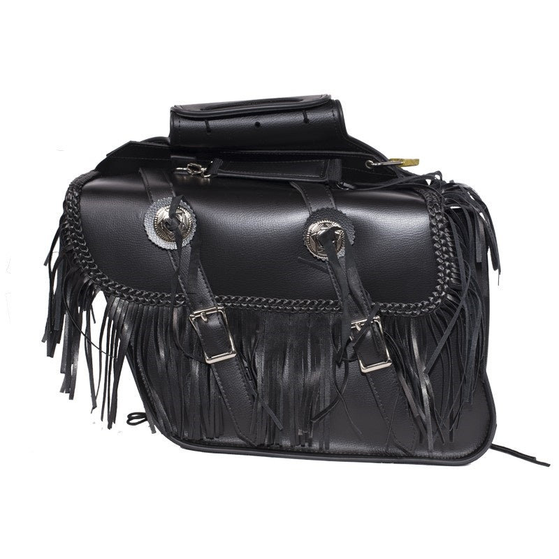 PVC Motorcycle Saddlebag With Tassles - The Biker Thing  LLC