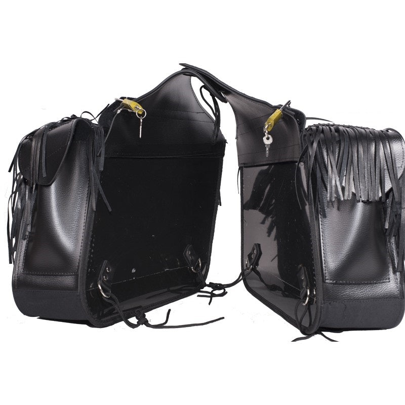 PVC Motorcycle Saddlebag With Tassles - The Biker Thing  LLC