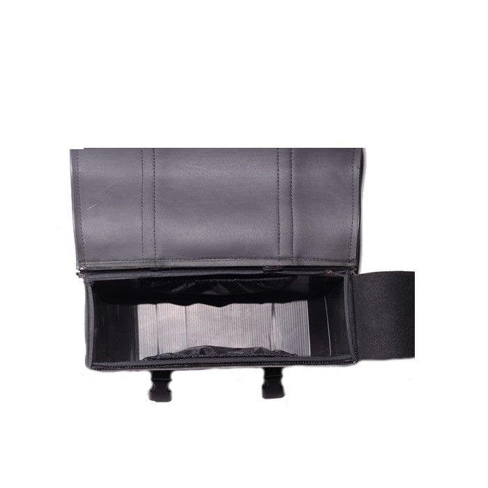 PVC Motorcycle Saddlebag With Studs & Brown Straps - The Biker Thing  LLC