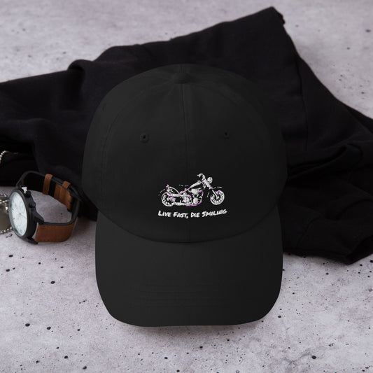 Live Fast, Die Smiling Cap - The Biker Thing  LLC
