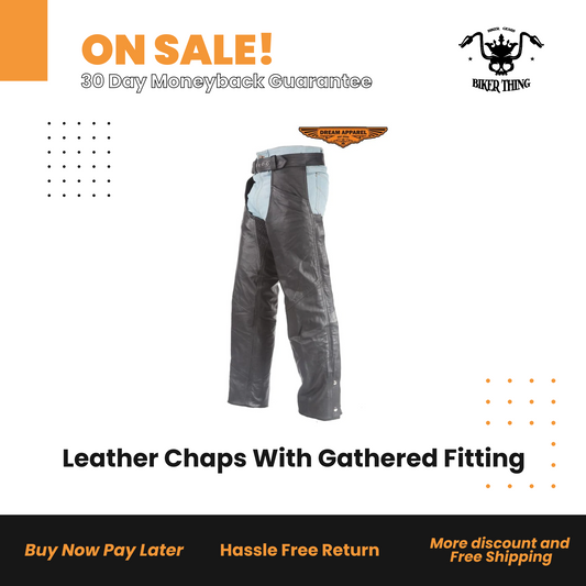 C332-RC Leather Chaps With Gathered Fitting