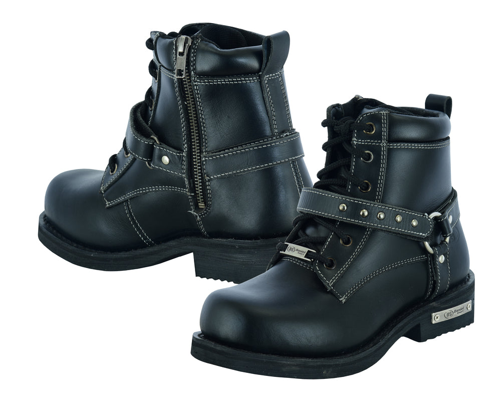 DS9766 WOMEN'S BOOTS WITH SIDE ZIPPER AND SINGLE STRAP