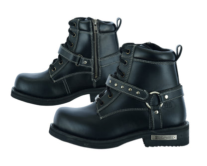 DS9768 WOMEN'S SIDE ZIPPER PLAIN TOE BOOTS