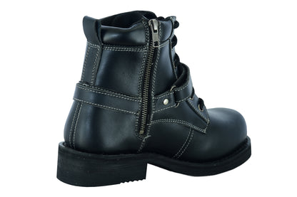 DS9768 WOMEN'S SIDE ZIPPER PLAIN TOE BOOTS