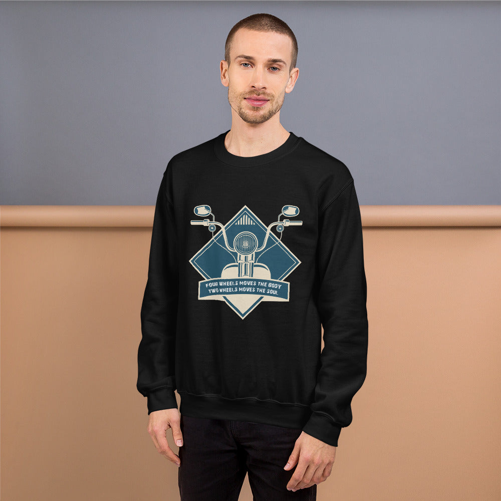 Two Wheels Moves The Soul - Men's Sweathshirt - The Biker Thing  LLC