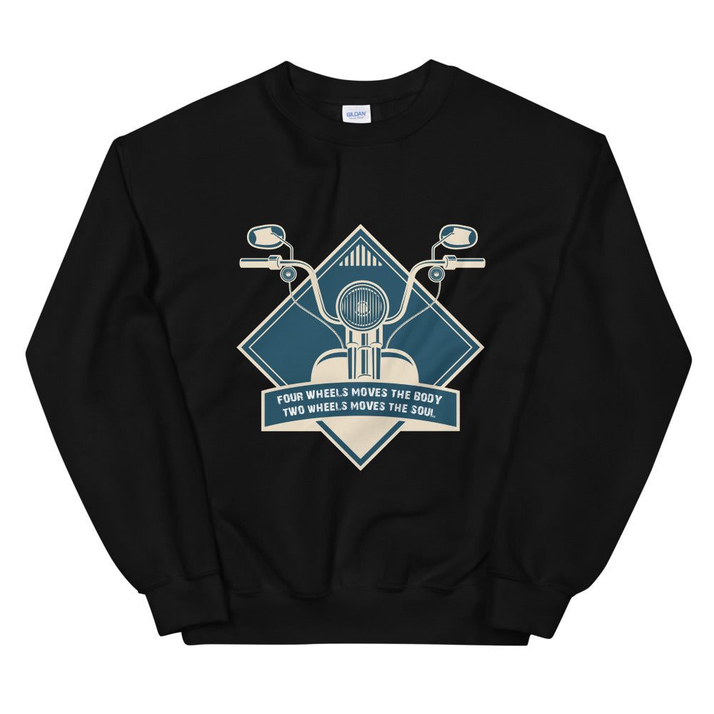 Two Wheels Moves The Soul - Men's Sweathshirt - The Biker Thing  LLC