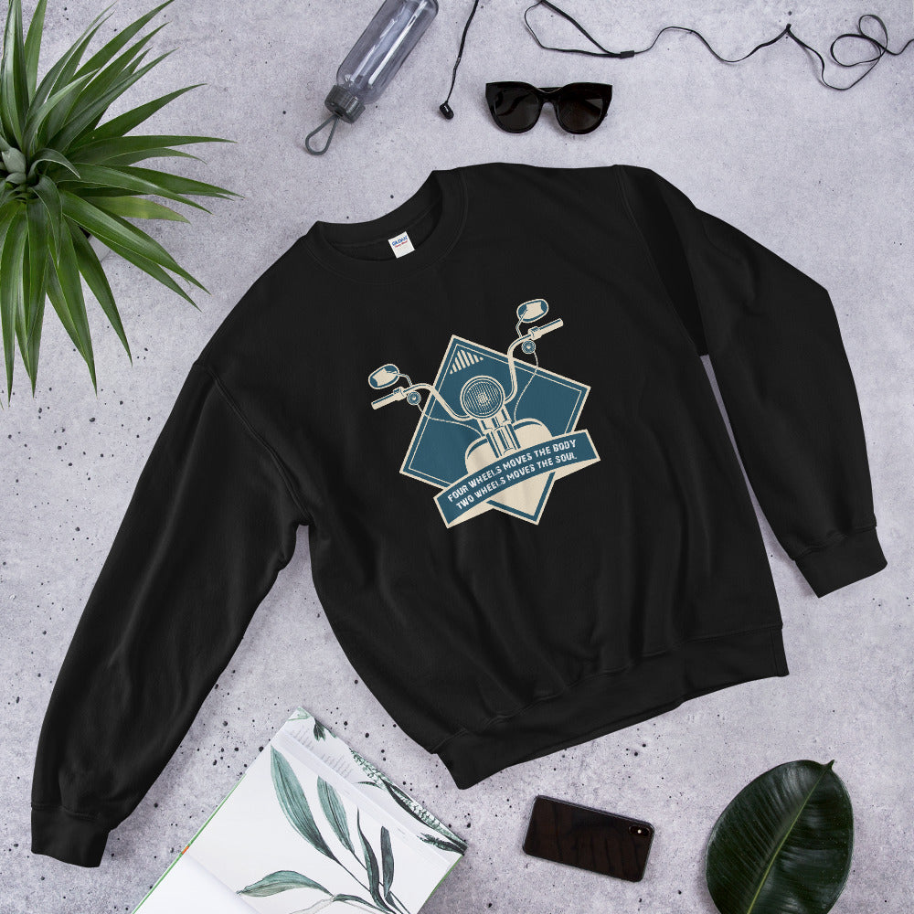 Two Wheels Moves The Soul - Men's Sweathshirt - The Biker Thing  LLC