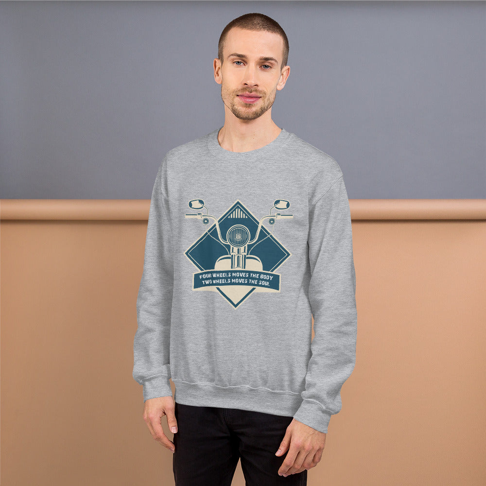 Two Wheels Moves The Soul - Men's Sweathshirt - The Biker Thing  LLC
