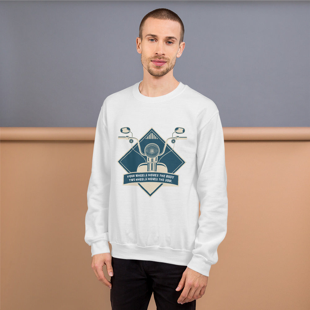 Two Wheels Moves The Soul - Men's Sweathshirt - The Biker Thing  LLC