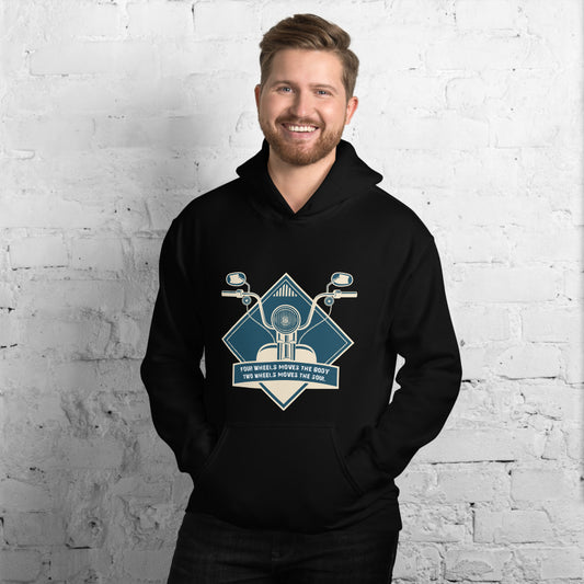 Two Wheels Move The Body Hoodie - The Biker Thing  LLC