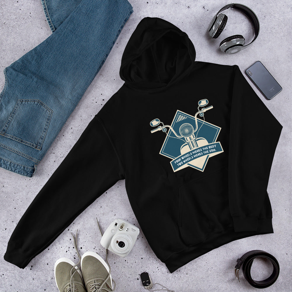 Two Wheels Move The Body Hoodie - The Biker Thing  LLC